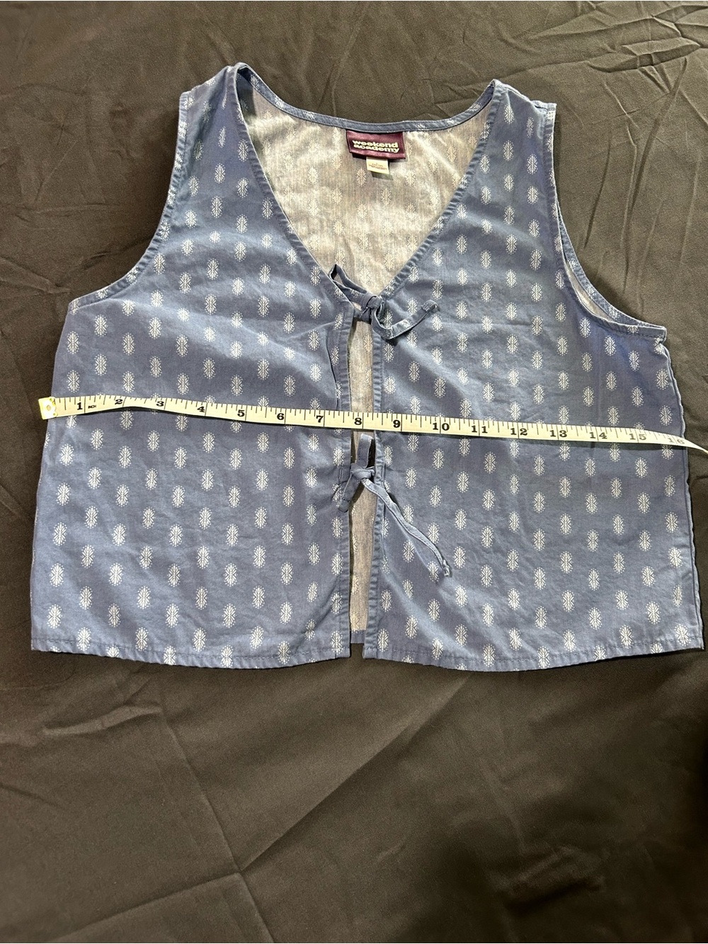 WonderKids Light Blue Patterned Tie-Front Vest for Girls